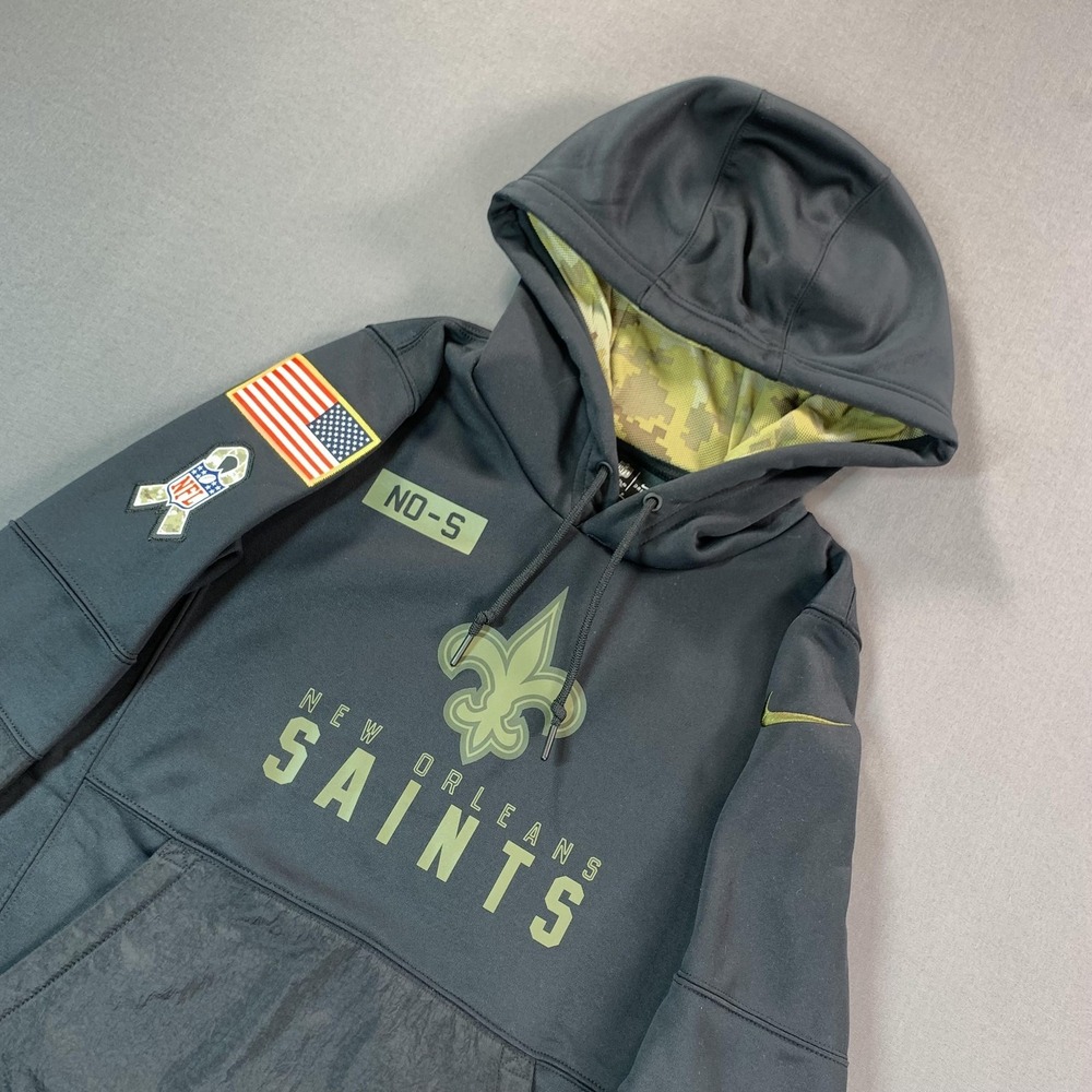 New Orleans Saints Sweatshirt Mens SM Salute To Service NFL Football Nike Hoodie